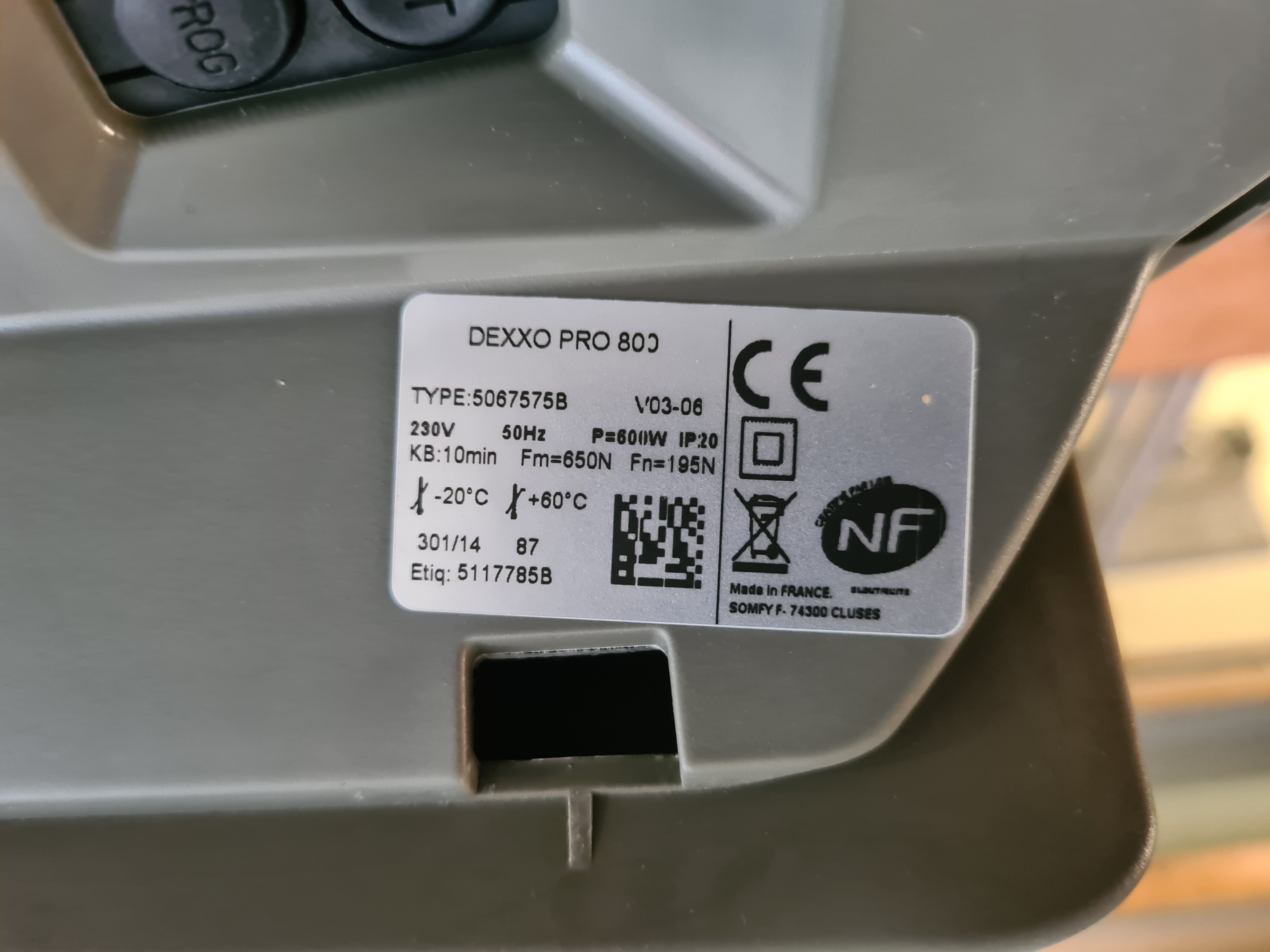 Notice Moteur Porte De Garage Somfy Dexxo Pro 800 keygo pour somfy dexxo pro 800 - Avec Réponse(s)