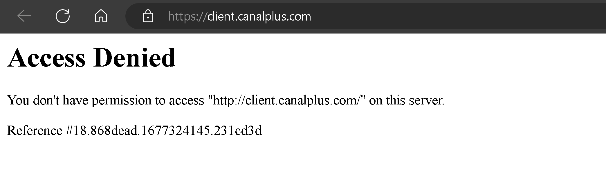 Impossible d'accéder à mon espace client message "Access Denied" depuis